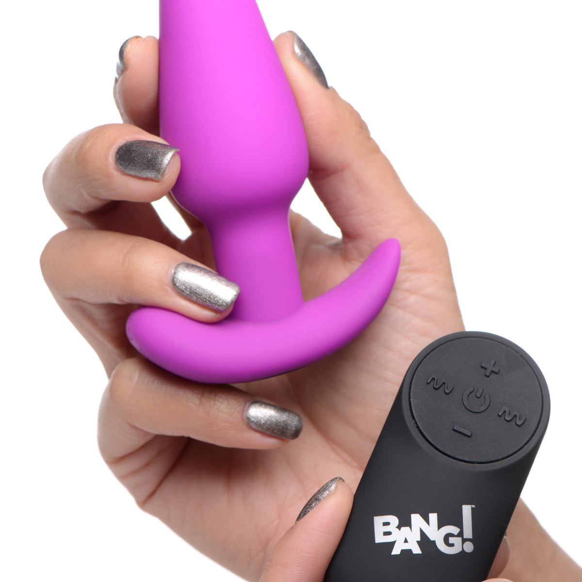 Remote Control 21X Vibrating Silicone Butt Plug - Purple