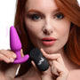 Remote Control 21X Vibrating Silicone Butt Plug - Purple