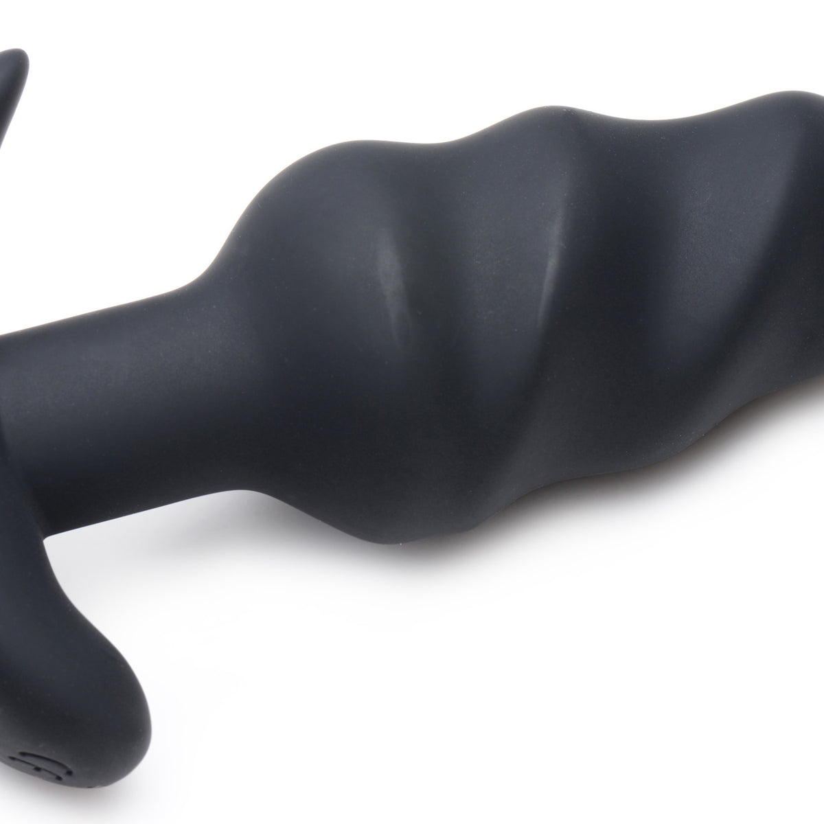 Remote Control 21X Vibrating Silicone Swirl Butt Plug - Black