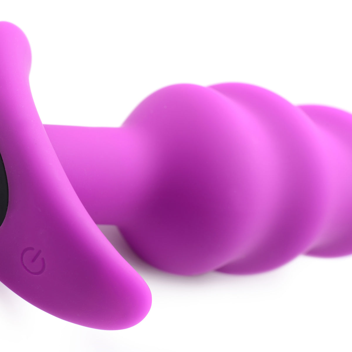 Remote Control 21X Vibrating Silicone Swirl Butt Plug - Purple