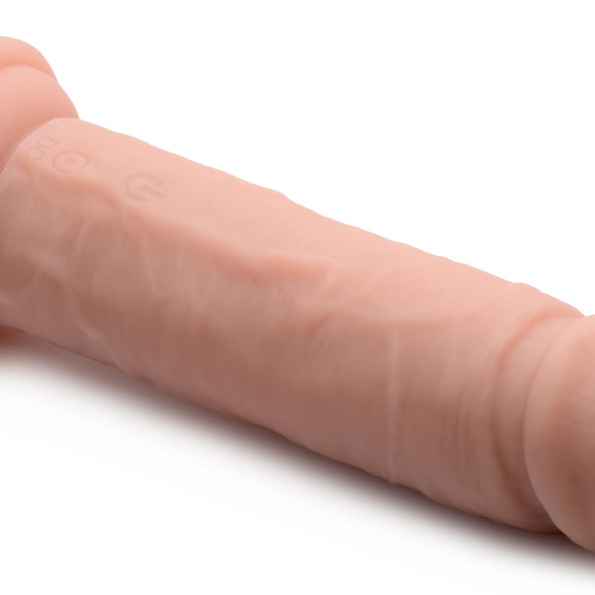 Power Player 28X Vibrating Silicone Dildo with Remote - Light