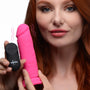 Power Player 28X Vibrating Silicone Dildo with Remote - Pink