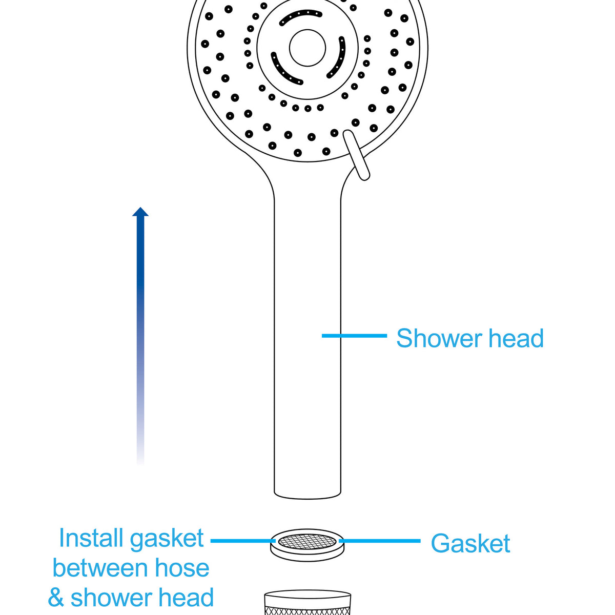 Shower Head with Silicone Enema Nozzle