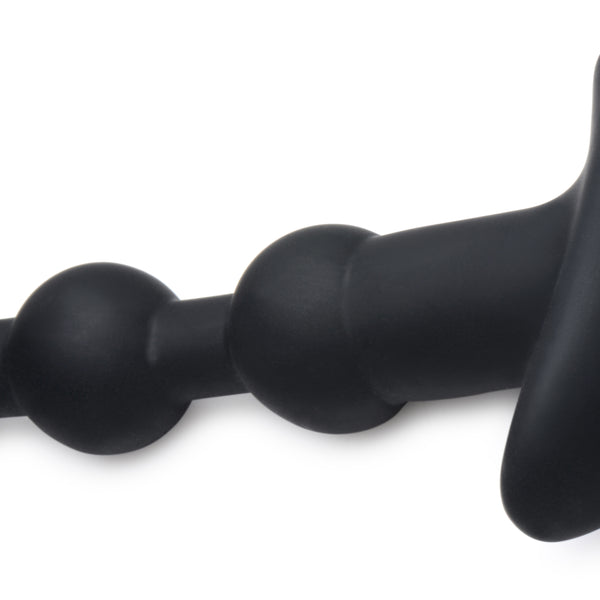 Remote Control Vibrating Silicone Anal Beads - Black