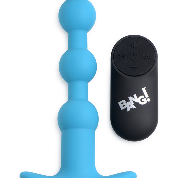 Remote Control Vibrating Silicone Anal Beads - Blue