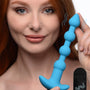 Remote Control Vibrating Silicone Anal Beads - Blue