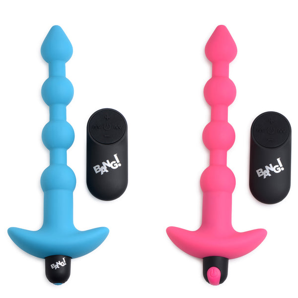 Remote Control Vibrating Silicone Anal Beads - Black