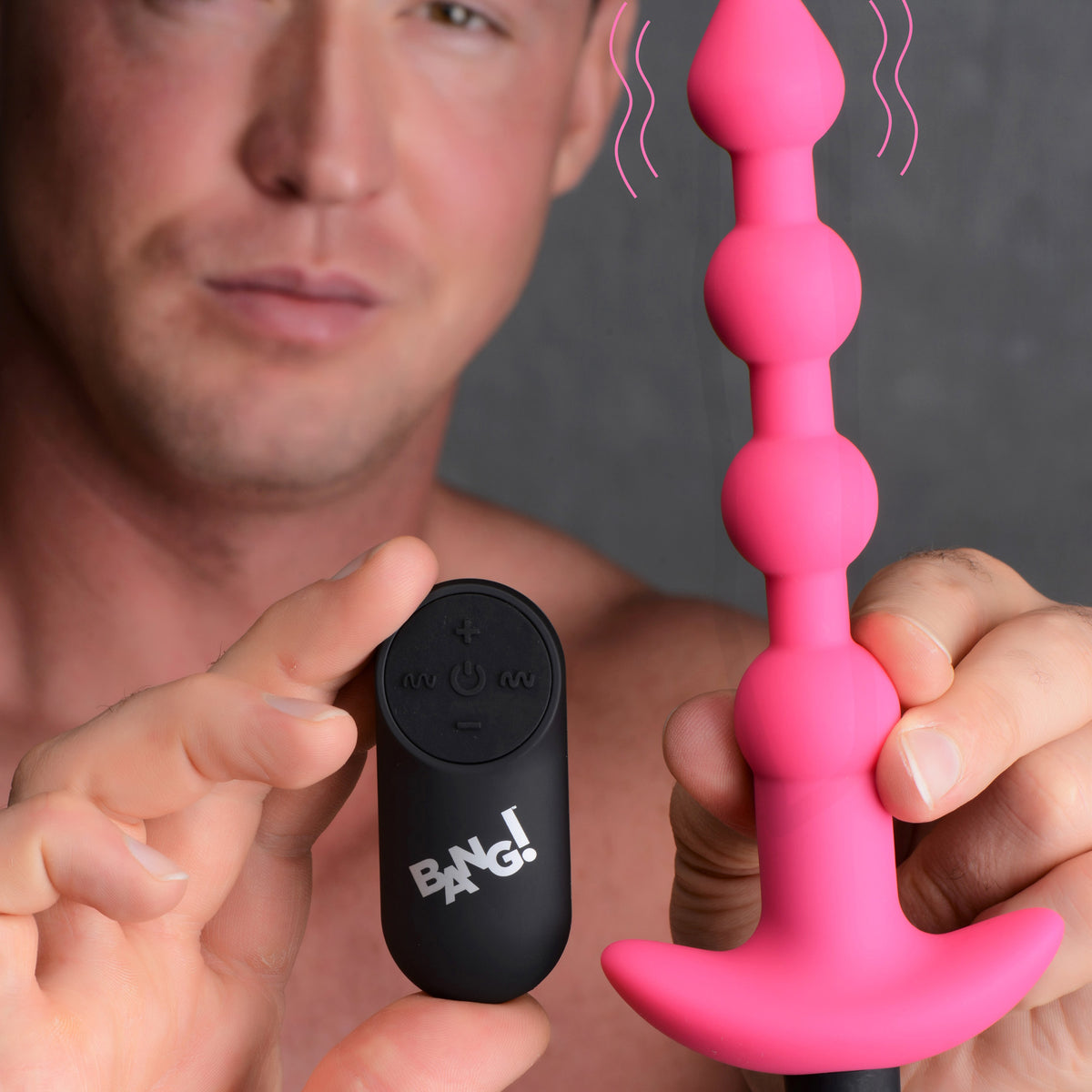 Remote Control Vibrating Silicone Anal Beads - Pink