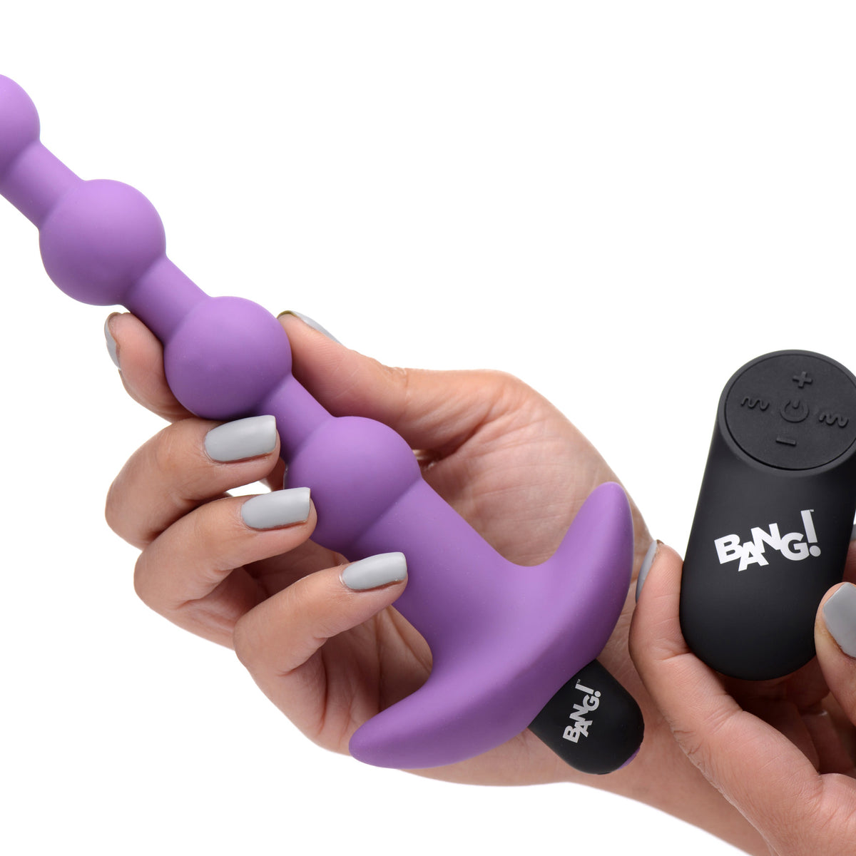 Remote Control Vibrating Silicone Anal Beads - Purple