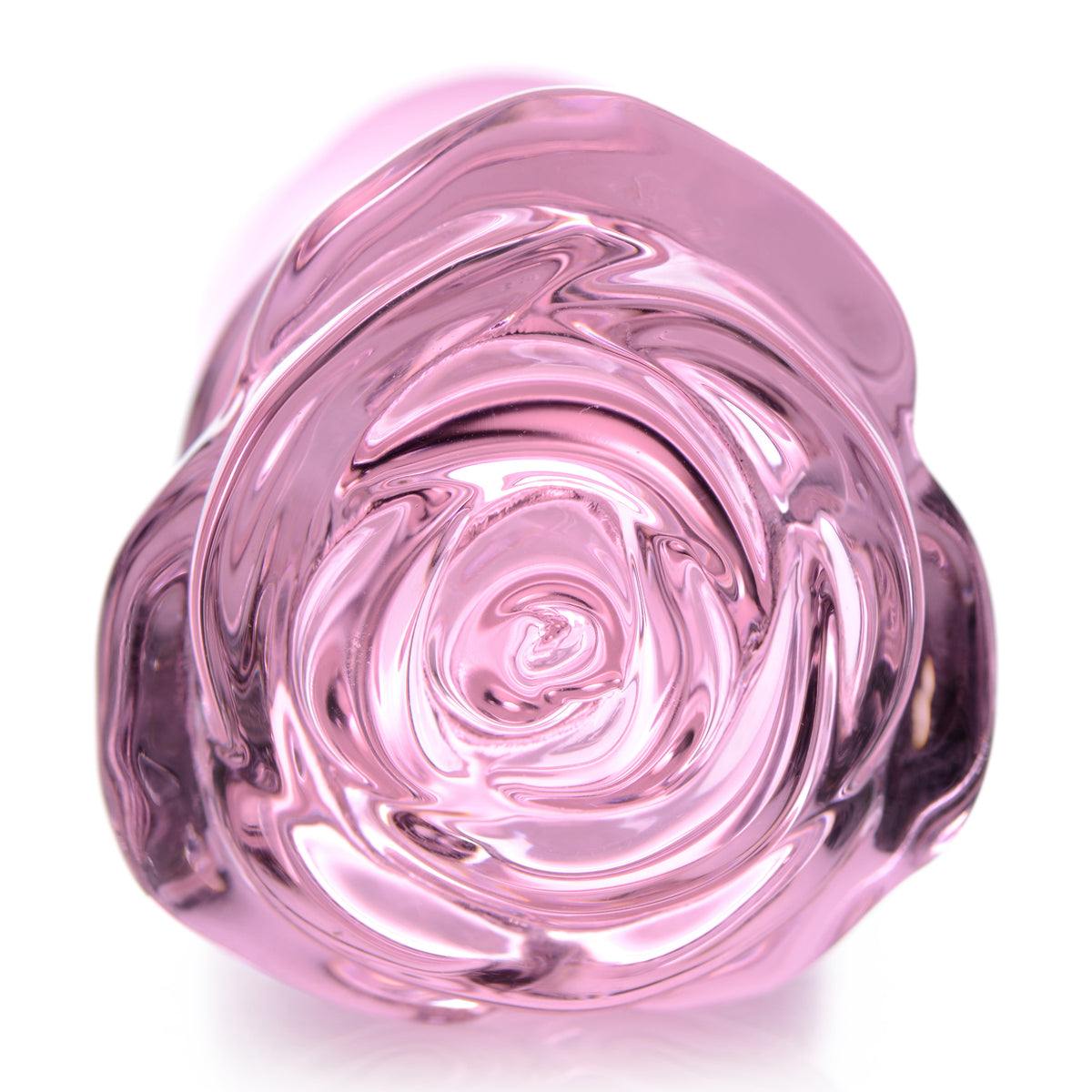 Pink Rose Glass Anal Plug - Large