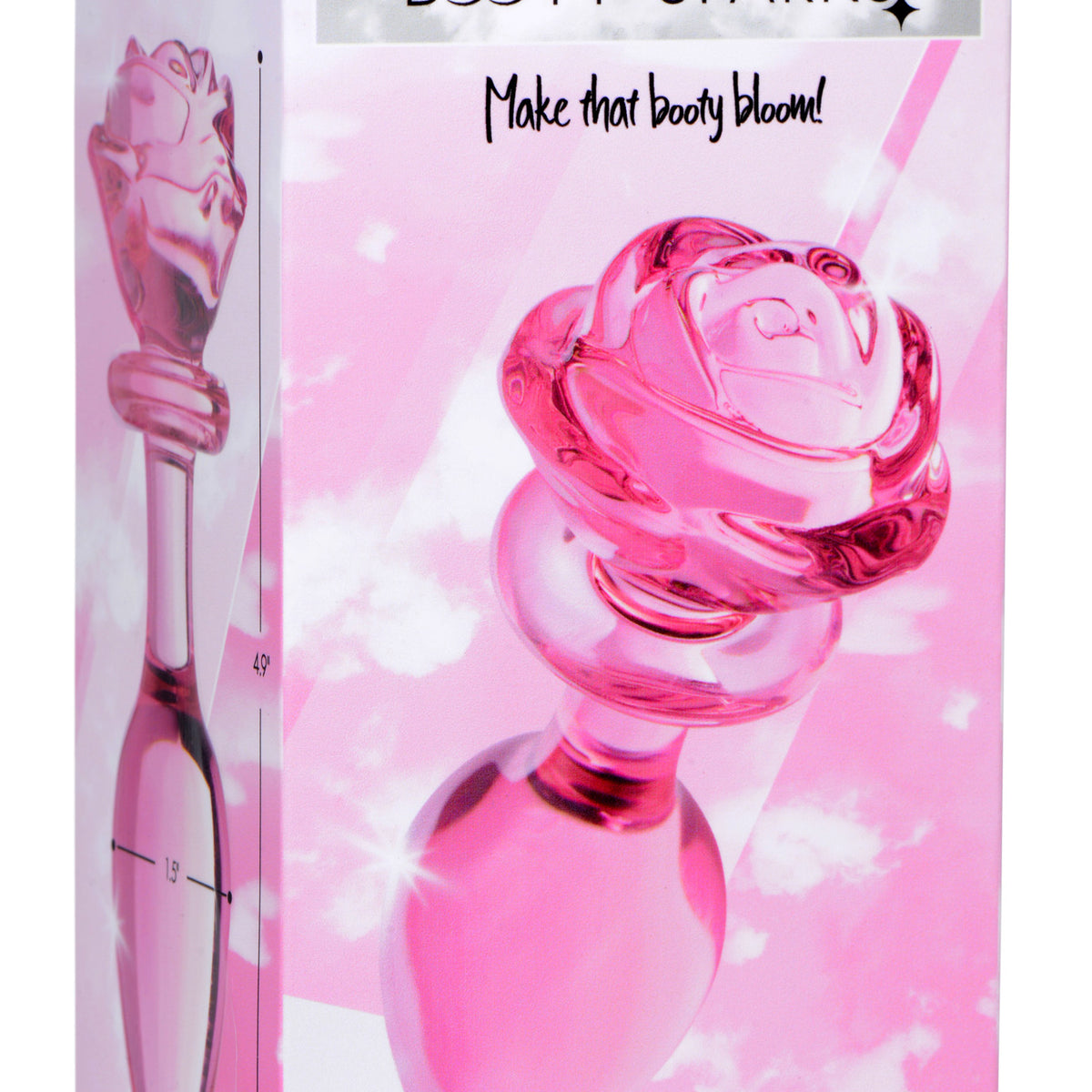 Pink Rose Glass Anal Plug - Large