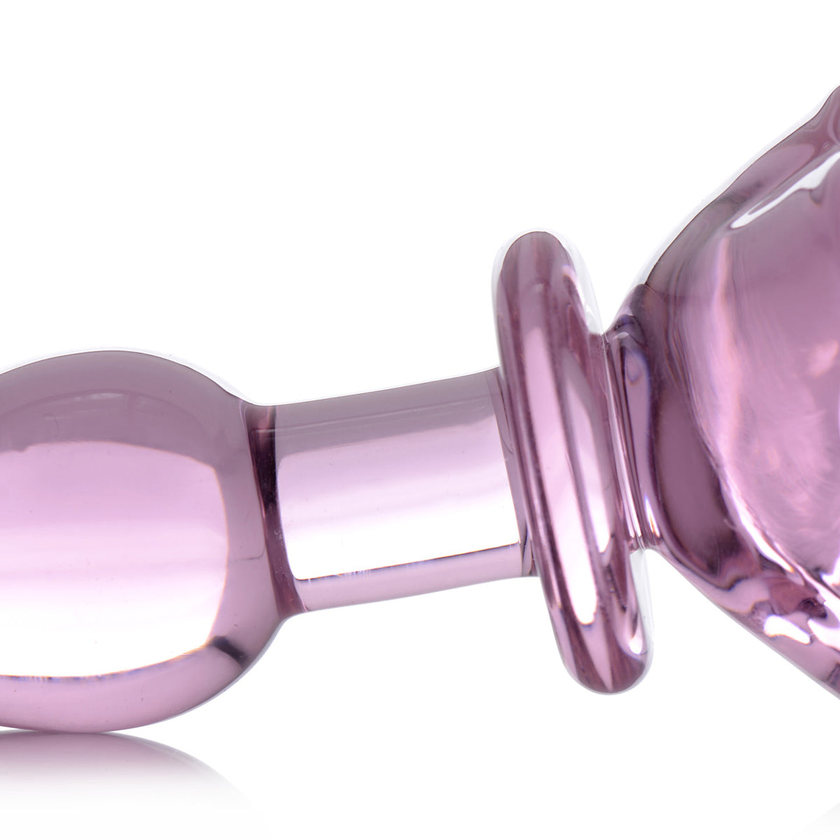 Pink Rose Glass Anal Plug - Small