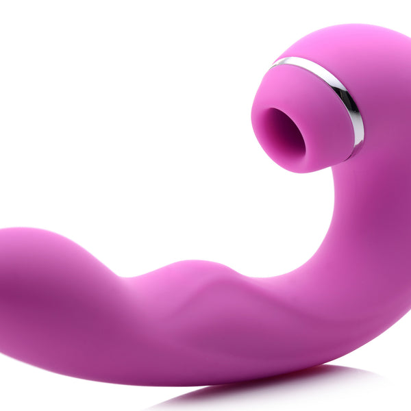 Shegasm 5 Star 10X Tapping G-Spot Silicone Vibrator with Suction - Pink