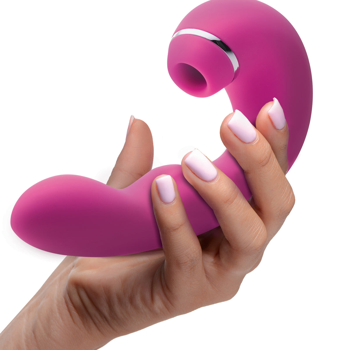 Shegasm 5 Star 10X Tapping G-Spot Silicone Vibrator with Suction - Pink