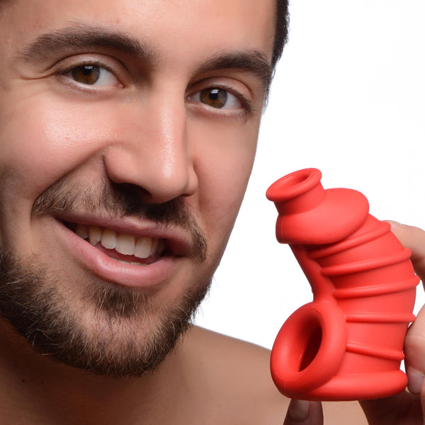 Red Chamber Silicone Chastity Cage