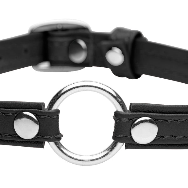 Sex Pet Leather Choker with Silver Ring