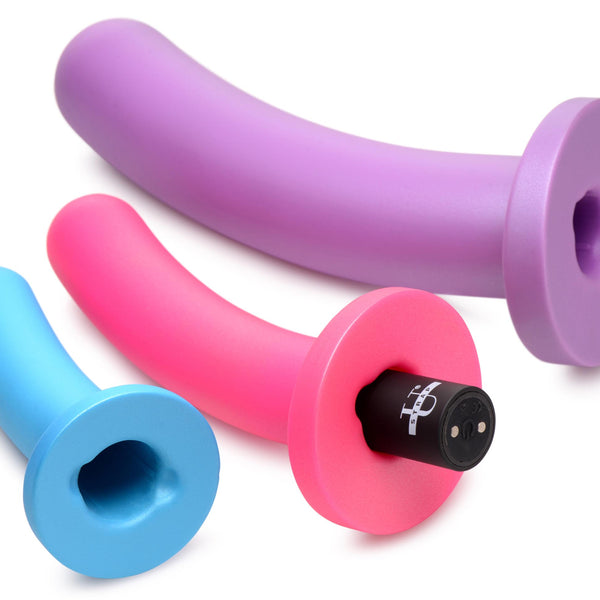 Triple Peg 28X Vibrating Silicone Dildo Set with Remote Control