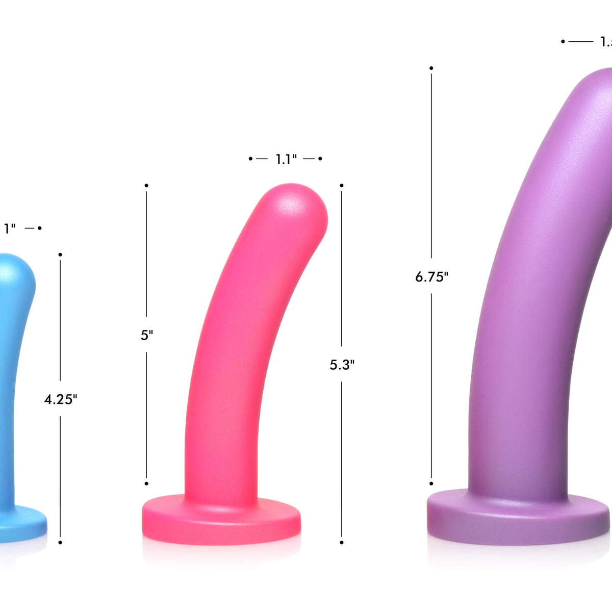 Triple Peg 28X Vibrating Silicone Dildo Set with Remote Control