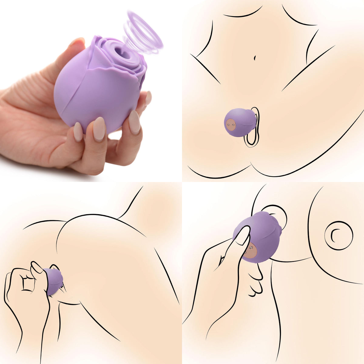 Bloomgasm Wild Rose 10X Suction Clit Stimulator - Purple