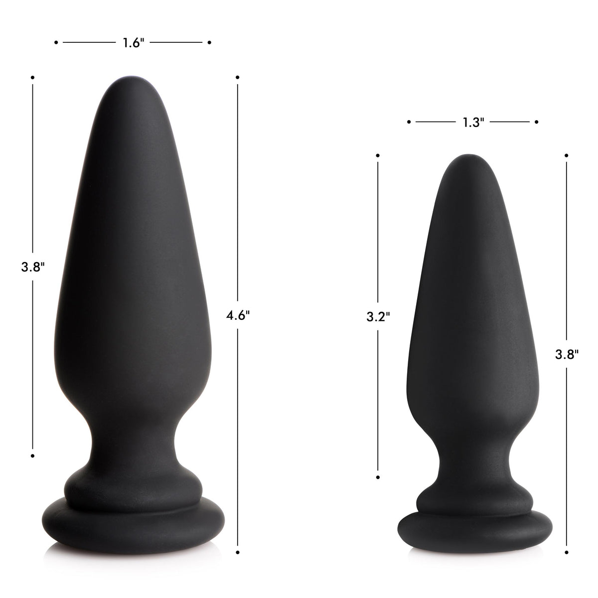 Small Anal Plug with Interchangeable Fox Tail - Black and White