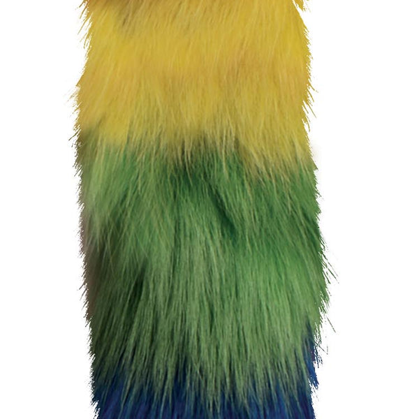 Small Anal Plug with Interchangeable Fox Tail - Rainbow