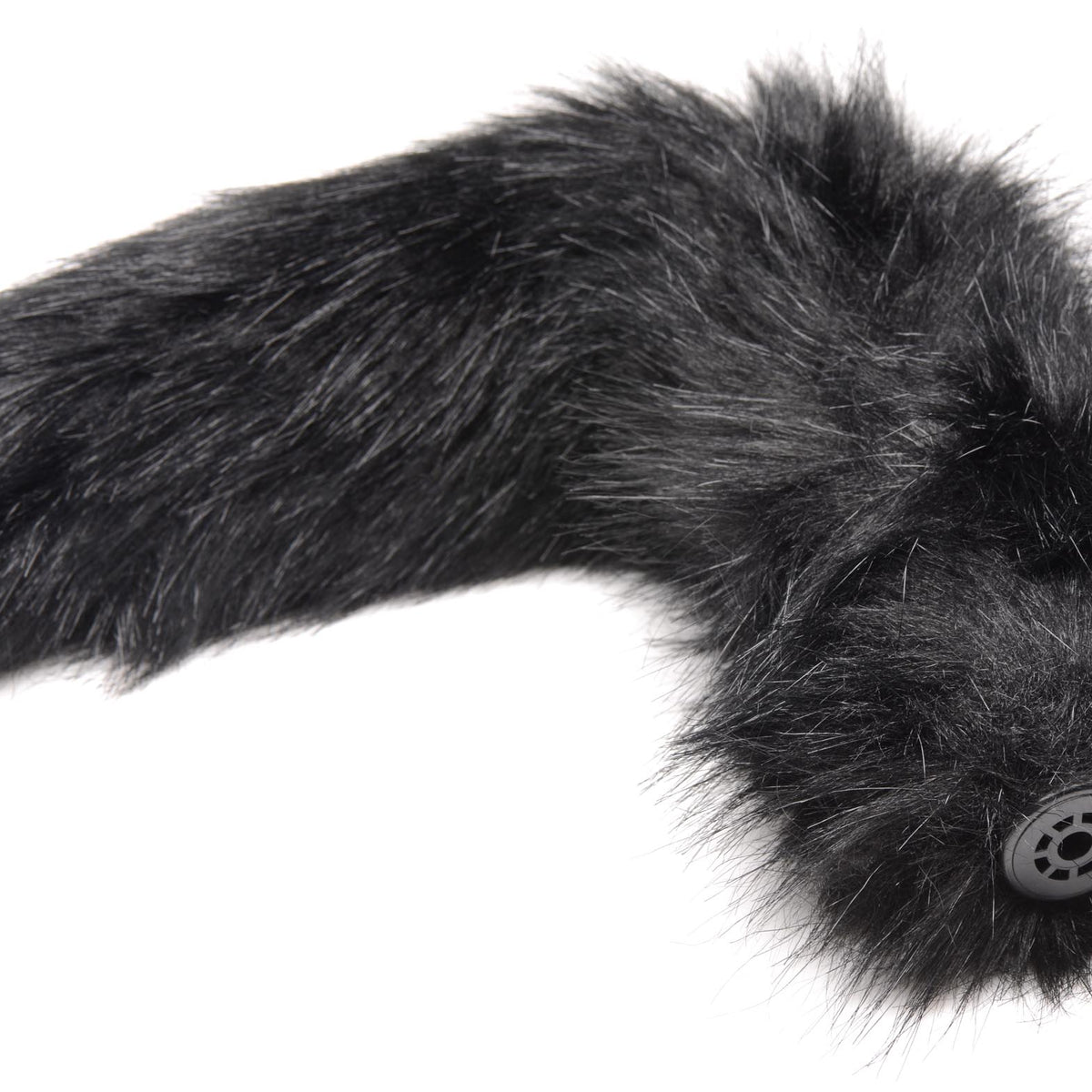 Small Vibrating Anal Plug with Interchangeable Fox Tail - Black