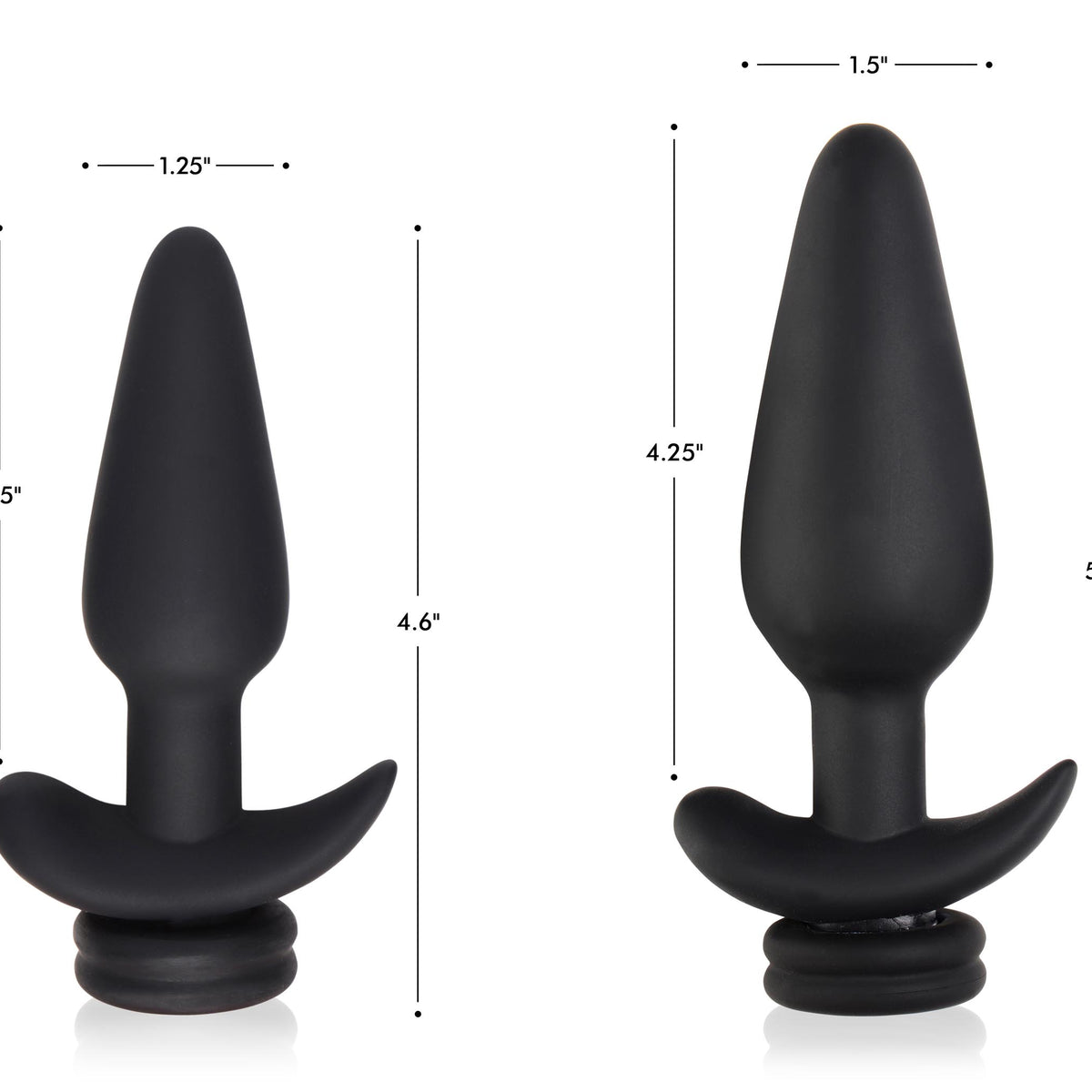 Small Vibrating Anal Plug with Interchangeable Fox Tail - Black and White