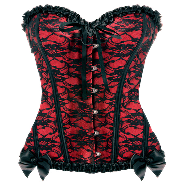 Scarlet Seduction Lace-up Corset and Thong - Large