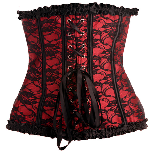 Scarlet Seduction Lace-up Corset and Thong - XL