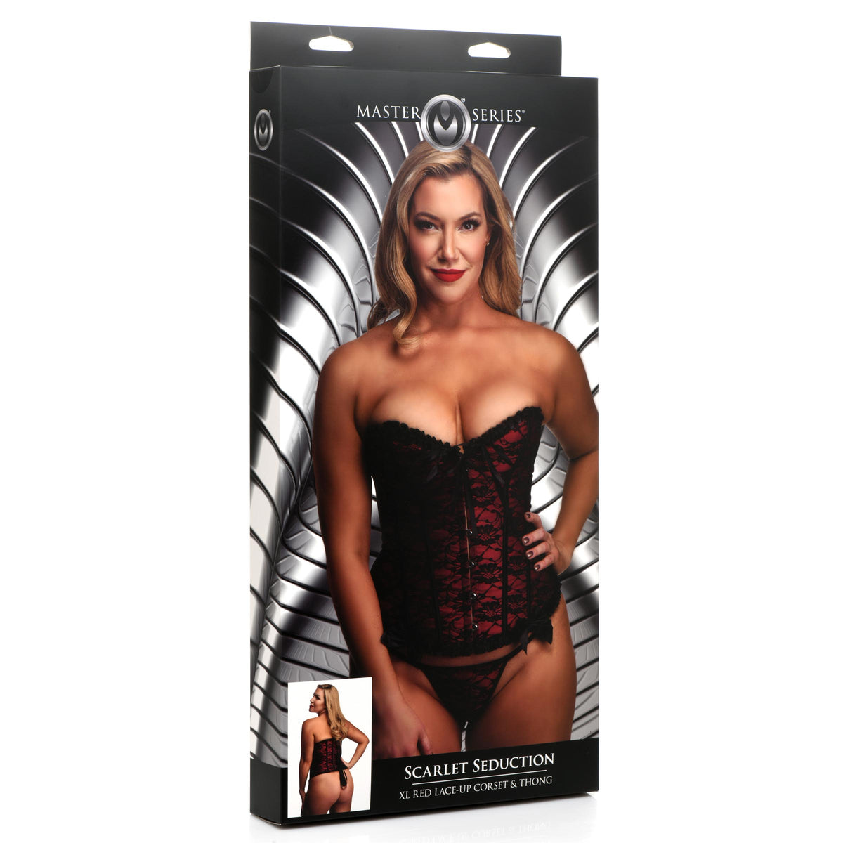 Scarlet Seduction Lace-up Corset and Thong - XL