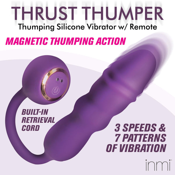 Thrust Thumper Thrusting Silicone Vibrator with Remote