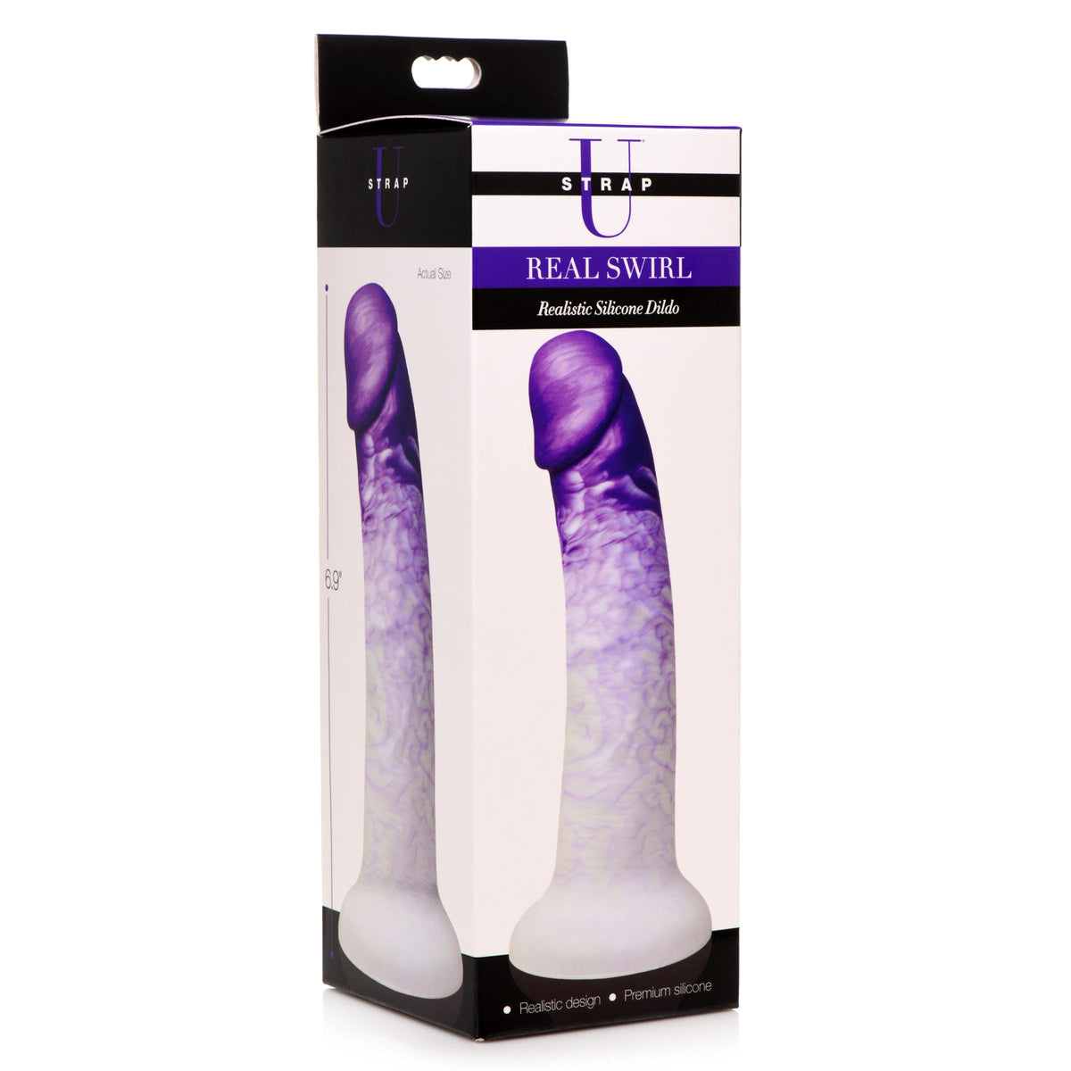 Swirl Realistic Silicone Dildo - Purple