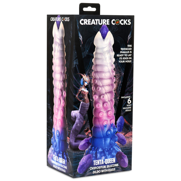 Tenta-Queen Ovipositor Silicone Dildo with Eggs