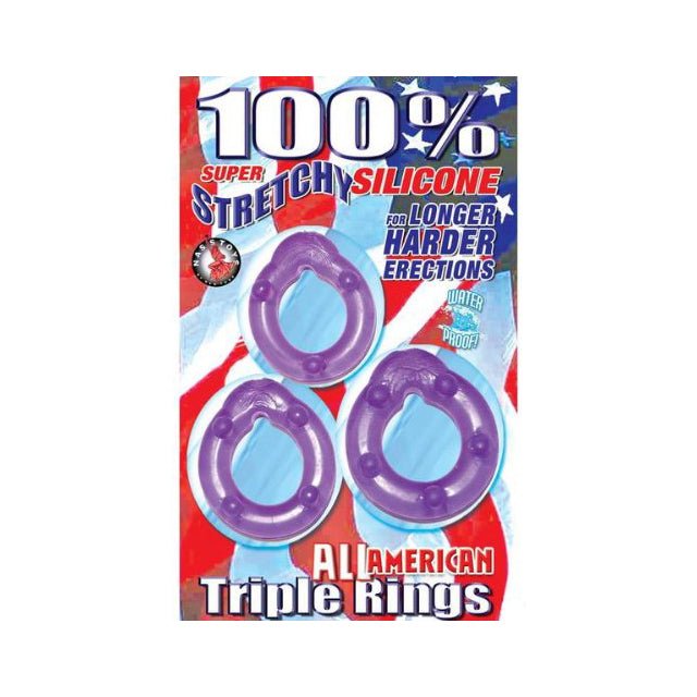 All American Triple Rings (Clear/Purple) - Royal Sins