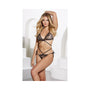 Allure Kitten Sticky & Sweet Bralette and Open Panty Set Black O/S - Royal Sins