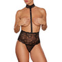 Allure Love Bug High - Waisted Lace Thong with Tie Back and Lace Collar Black O/S - Royal Sins
