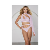 Allure Modern Muse Halter & Panty with Collar Sleeve Pink M - Hanging - Royal Sins