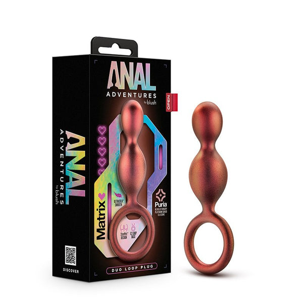 Anal Adventures Matrix Silicone Duo Loop Plug Copper - Royal Sins