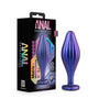 Anal Adventures Matrix Silicone Wavy Bling Plug Sapphire - Royal Sins