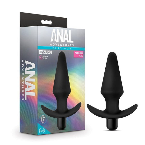 Anal Adventures Platinum Silicone Vibrating Plug Black - Royal Sins