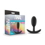Anal Adventures Platinum Silicone Weighted Vibra Slim Plug Medium Black - Royal Sins