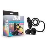 Anal Adventures?Platinum Silicone Anal Plug with Vibrating C - Ring Black - Royal Sins