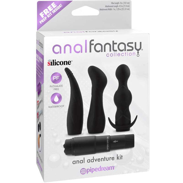 Anal Fantasy Collection 4 - Piece Silicone Anal Adventure Kit Black - Royal Sins