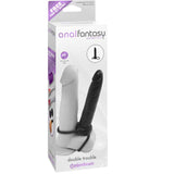 Anal Fantasy Collection Double Trouble 6 in. Dual - Entry Strap - On Dildo Black - Royal Sins