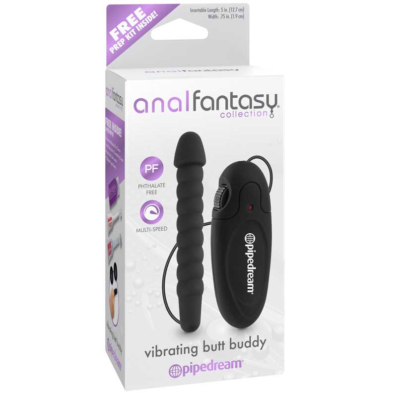 Anal Fantasy Collection Remote - Controlled Vibrating Butt Buddy Black - Royal Sins
