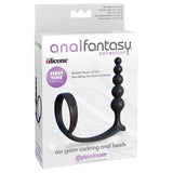 Anal Fantasy Collection Silicone Ass - Gasm Cockring Anal Beads Black - Royal Sins