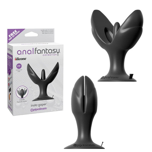 Anal Fantasy Collection Silicone Insta - Gaper Expanding Plug Black - Royal Sins