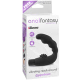 Anal Fantasy Collection Silicone Vibrating Reach Around Prostate Massager Black - Royal Sins