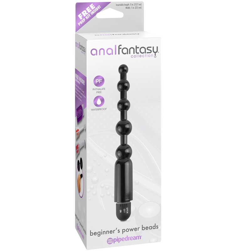 Anal Fantasy Collection Vibrating Beginner's Power Beads Black - Royal Sins