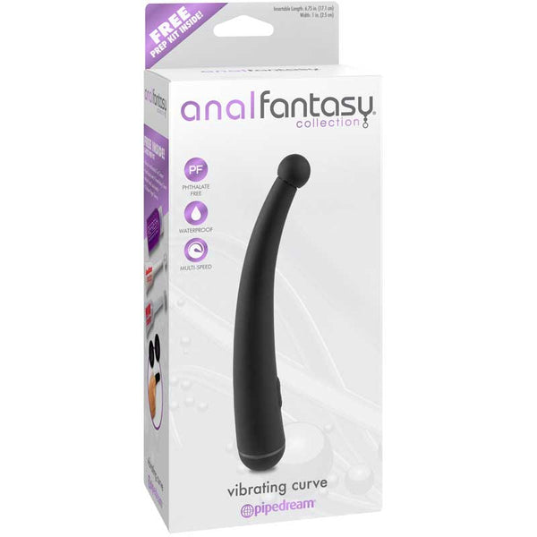 Anal Fantasy Collection Vibrating Curve Prostate Massager Black - Royal Sins